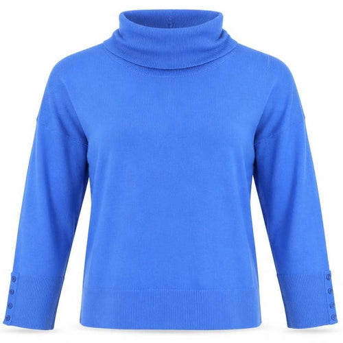 EWM Women’s Blue Roll Neck Acrylic Jumper Size L 18-20