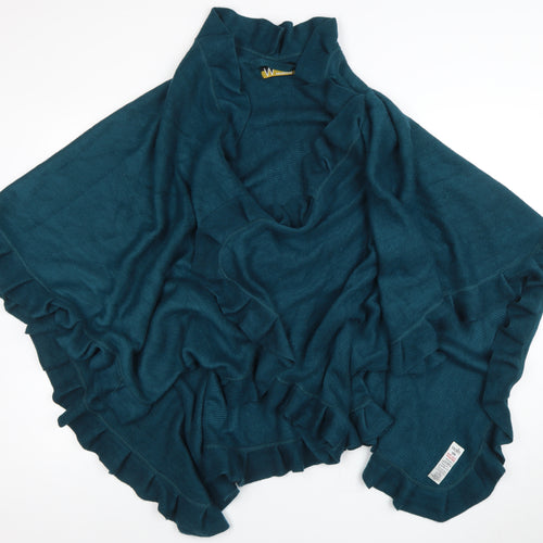 Wallis Women’s Green Ruffle Knit Cape One Size Acrylic Jumper