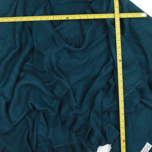 Wallis Women’s Green Ruffle Knit Cape One Size Acrylic Jumper
