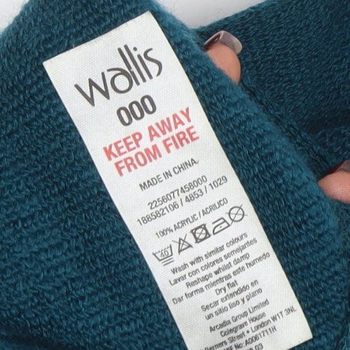 Wallis Women’s Green Ruffle Knit Cape One Size Acrylic Jumper