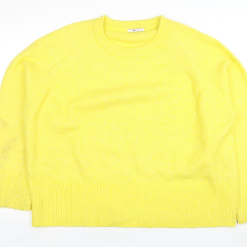 Tu Women's Yellow Crew Neck Knit Jumper Size 18 Relaxed Fit
