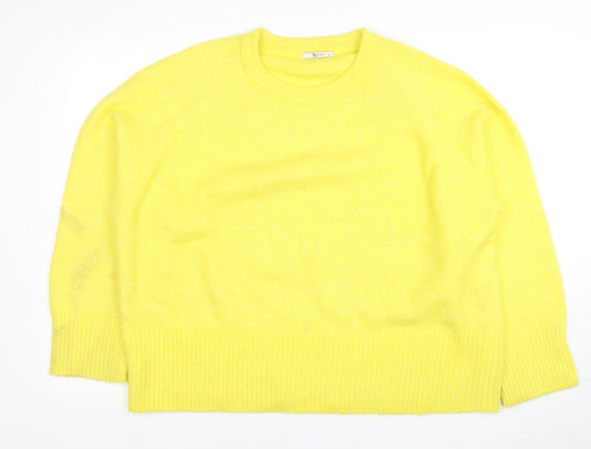 Tu Women's Yellow Crew Neck Knit Jumper Size 18 Relaxed Fit