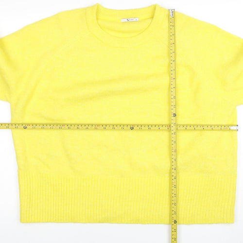 Tu Women's Yellow Crew Neck Knit Jumper Size 18 Relaxed Fit