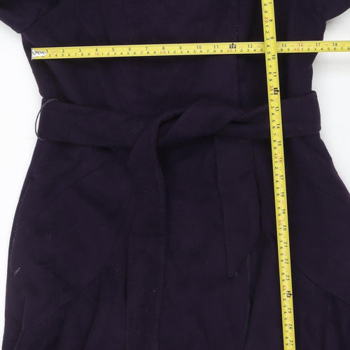 Coast Women's Purple Wool Blend Belted Formal Coat Size 14