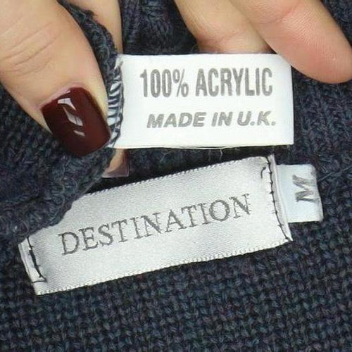 Destination Womens Blue Full Zip Knit Jumper Size M