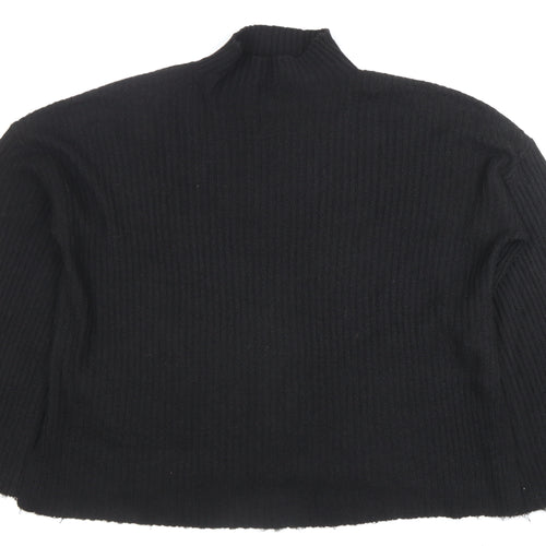 PrettyLittleThing Women’s Black Mock Neck Rib Knit Jumper L
