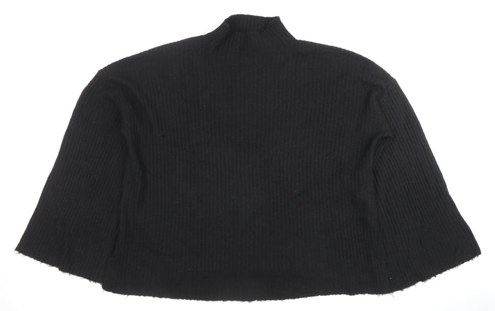 PrettyLittleThing Women’s Black Mock Neck Rib Knit Jumper L