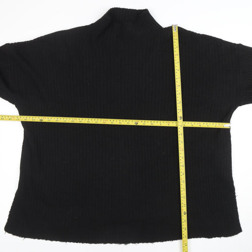 PrettyLittleThing Women’s Black Mock Neck Rib Knit Jumper L