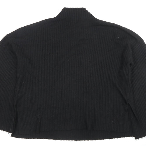 PrettyLittleThing Women’s Black Mock Neck Rib Knit Jumper L