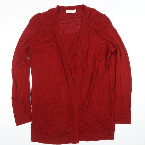 Marks and Spencer Women Red Long Sleeve Open Knit Cardigan Size 14