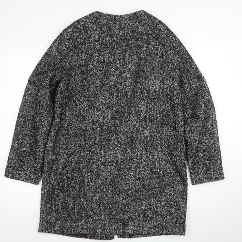 Marks and Spencer Women Grey Wool Blend Zip Long Coat Size 12