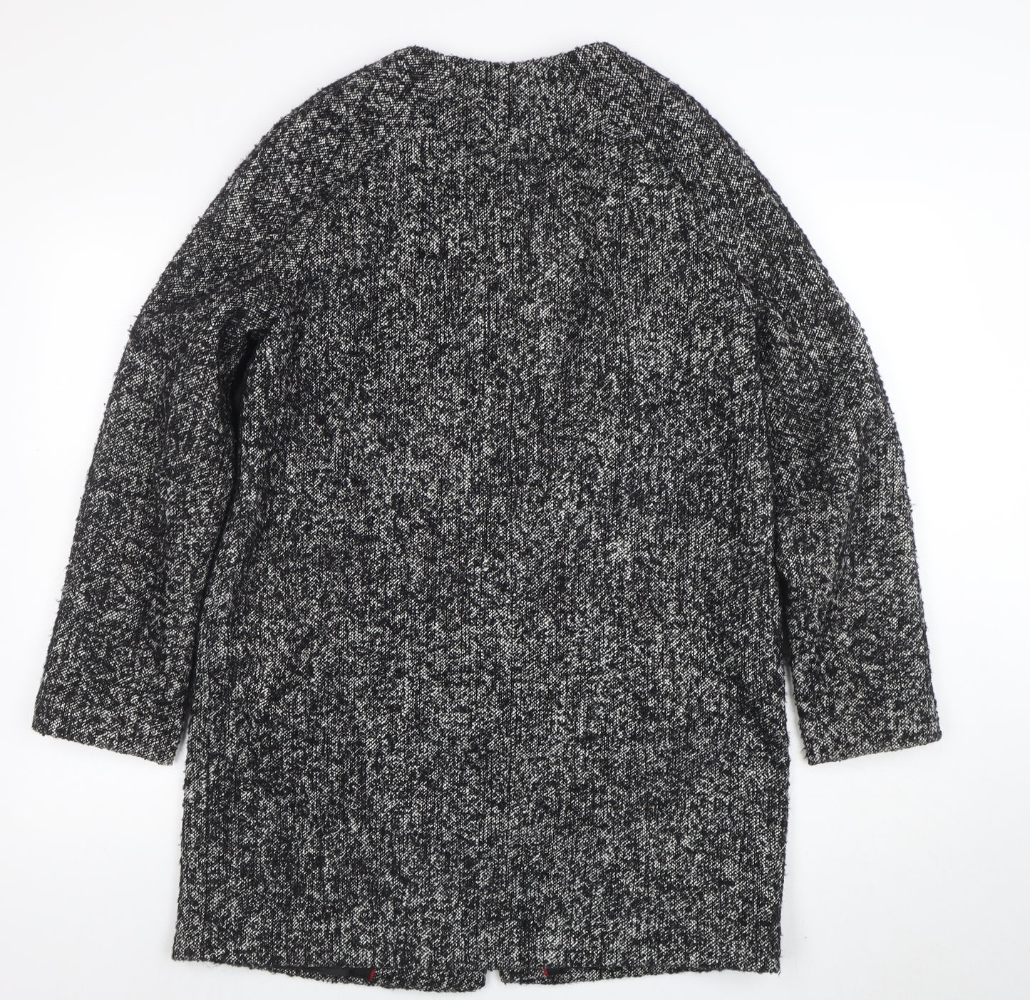 Marks and Spencer Women Grey Wool Blend Zip Long Coat Size 12