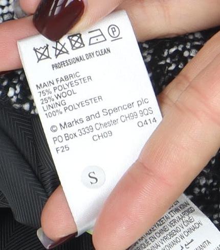 Marks and Spencer Women Grey Wool Blend Zip Long Coat Size 12