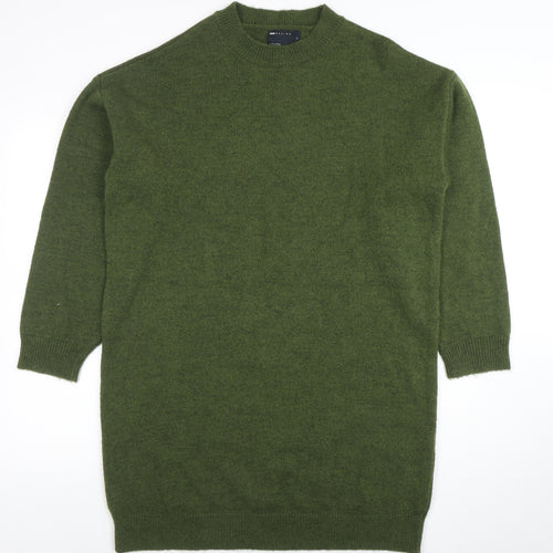 ASOS DESIGN Women Green 8-10 Knit Jumper Dress Crew Neck