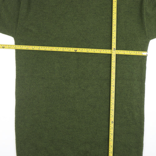 ASOS DESIGN Women Green 8-10 Knit Jumper Dress Crew Neck