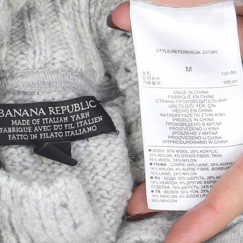Banana Republic Men's Grey Wool Alpaca High Neck Pullover Jumper M