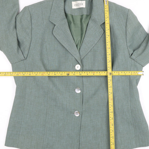 Eastex Women Green Size 16 Classic Single-Breasted Blazer