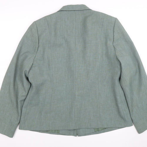 Eastex Women Green Size 16 Classic Single-Breasted Blazer