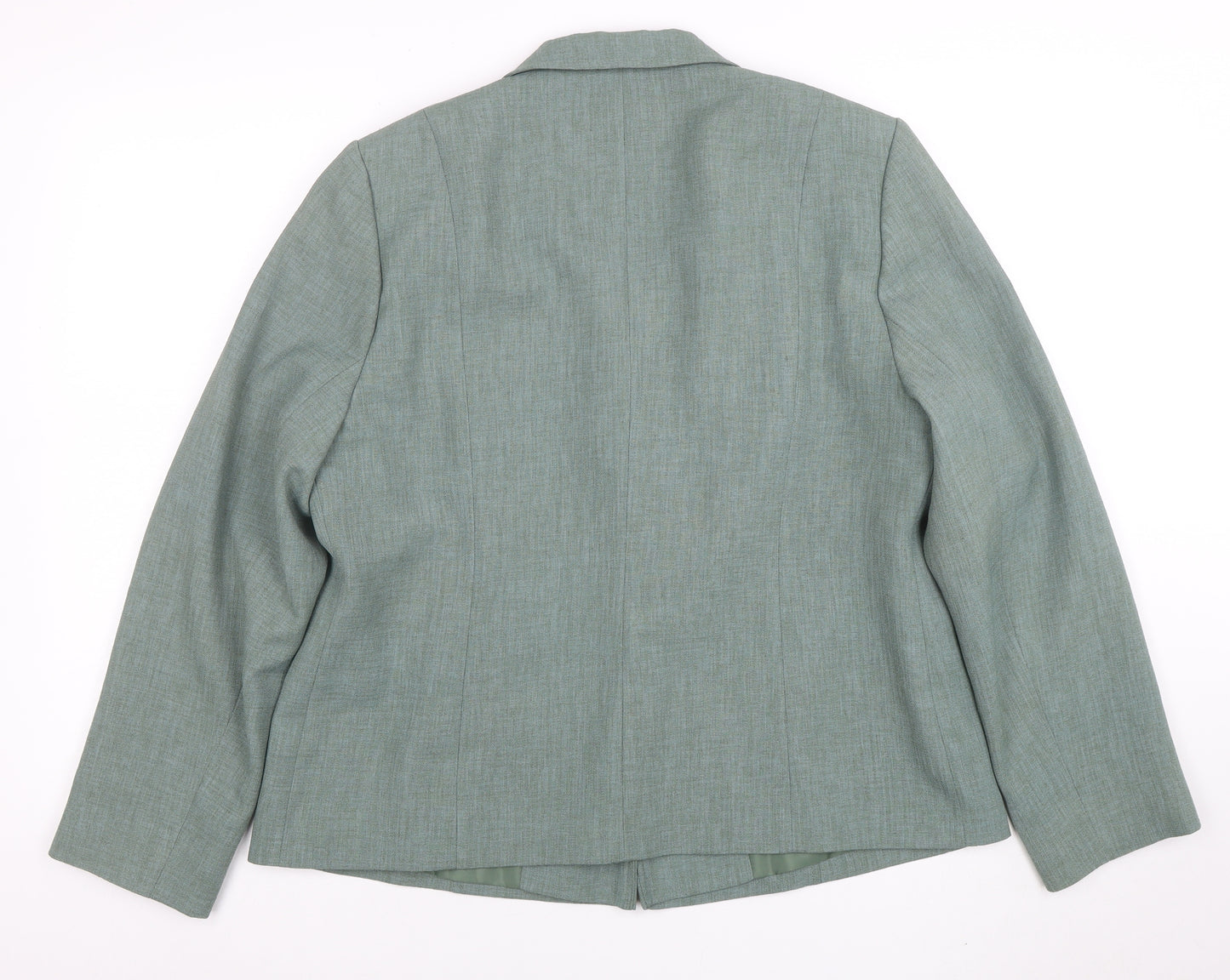 Eastex Women Green Size 16 Classic Single-Breasted Blazer