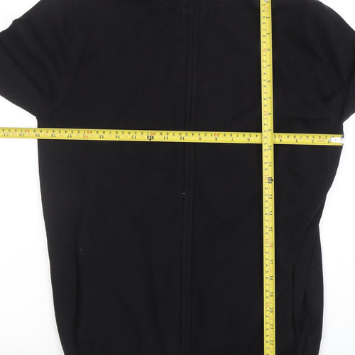 Broken Standard Men's Black Full Zip High Neck Cotton Blend Jumper M