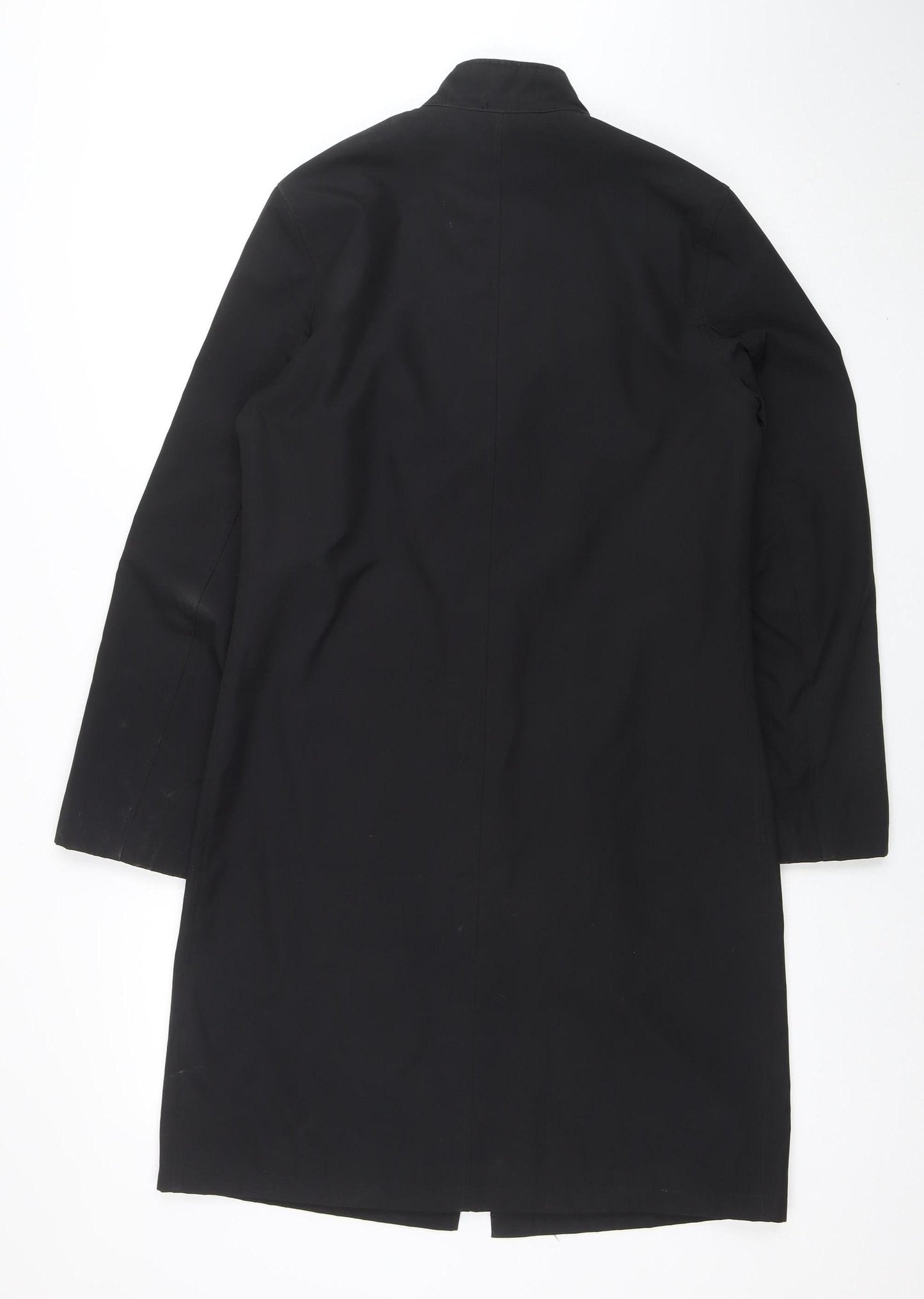Nuage Womens Black Long Overcoat Size 10 Stylish Zip Classic Coat