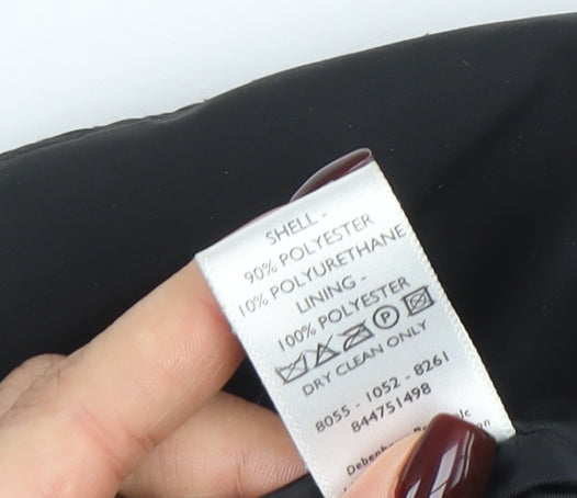 Nuage Womens Black Long Overcoat Size 10 Stylish Zip Classic Coat