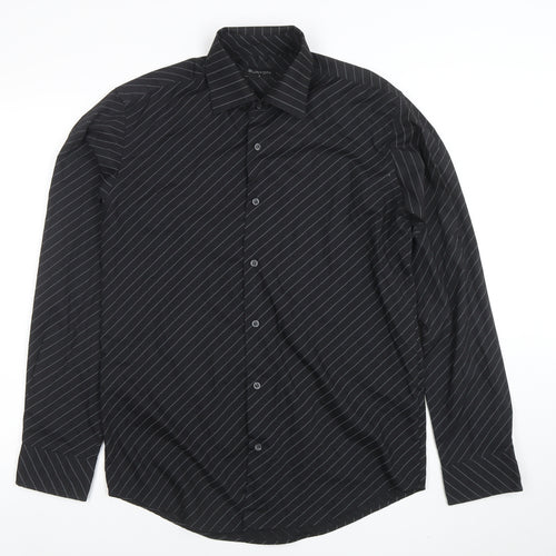 Burton Men's Black Striped Long Sleeve Button-Up Shirt Size S