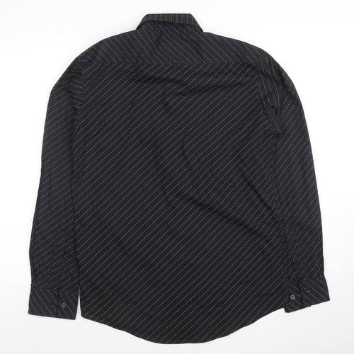 Burton Men's Black Striped Long Sleeve Button-Up Shirt Size S