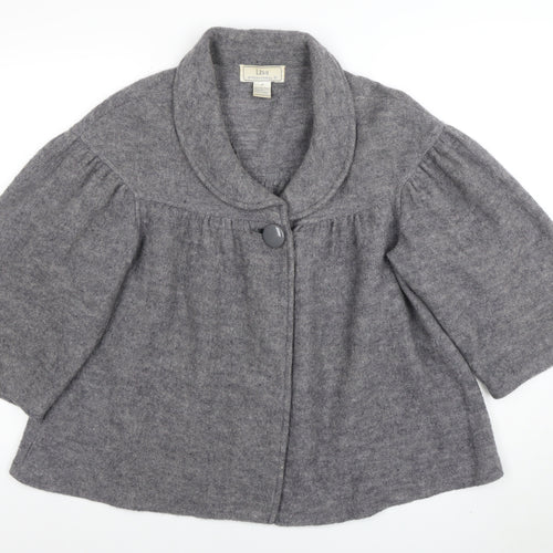 Lisa International Women Grey Wool Short Jacket M