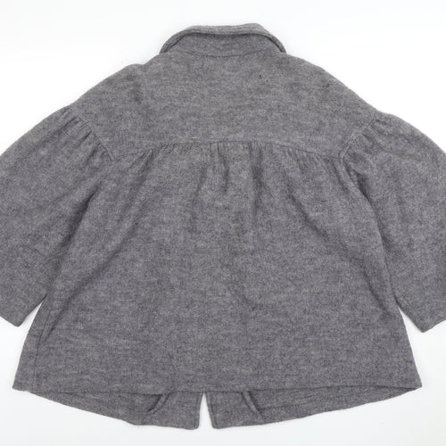 Lisa International Women Grey Wool Short Jacket M