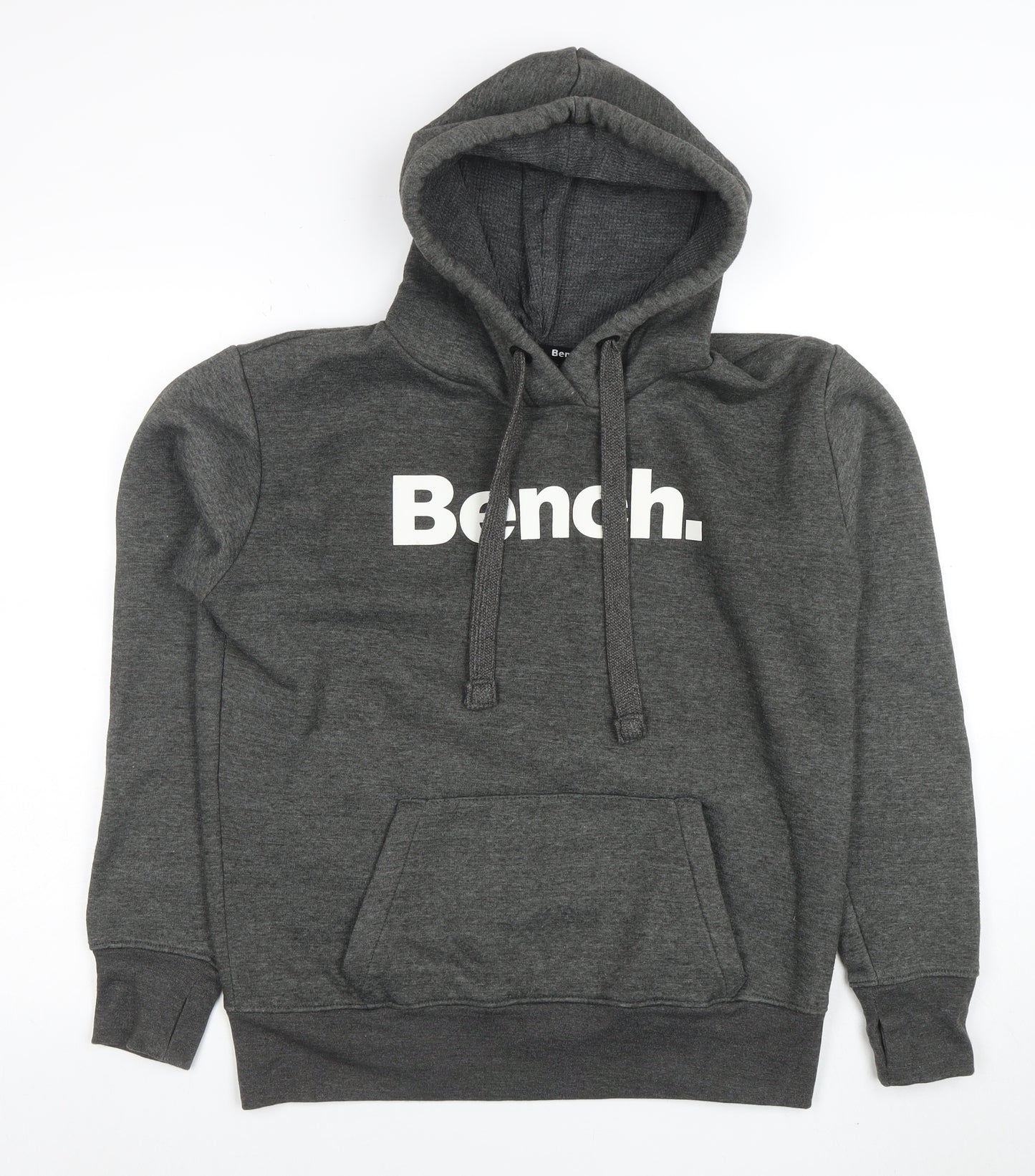 Bench Men’s Grey Pullover Hoodie L Regular Fit Logo Sweatshirt