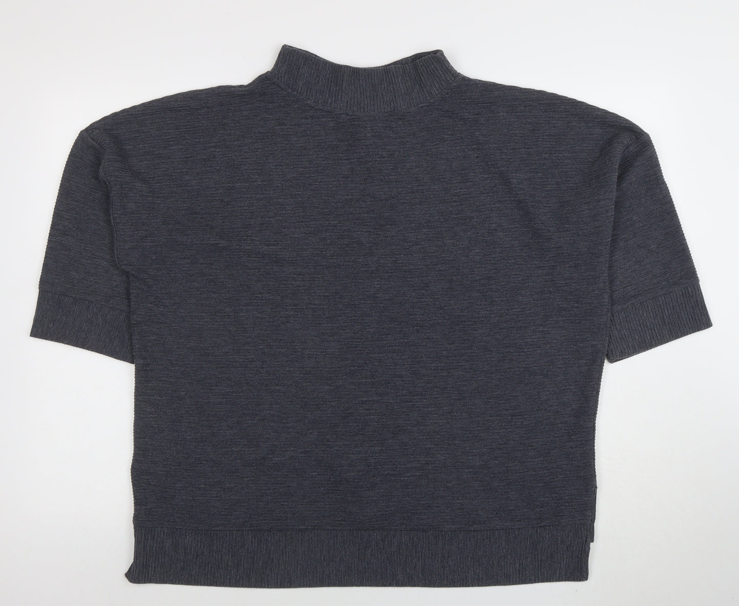 French Connection Women's Grey Mock Neck Short Sleeve Pullover Jumper M