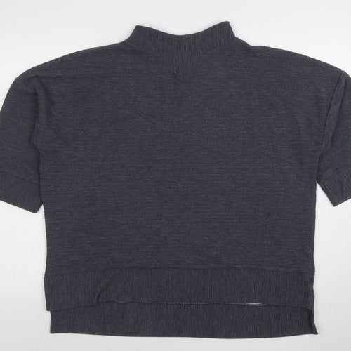 French Connection Women's Grey Mock Neck Short Sleeve Pullover Jumper M