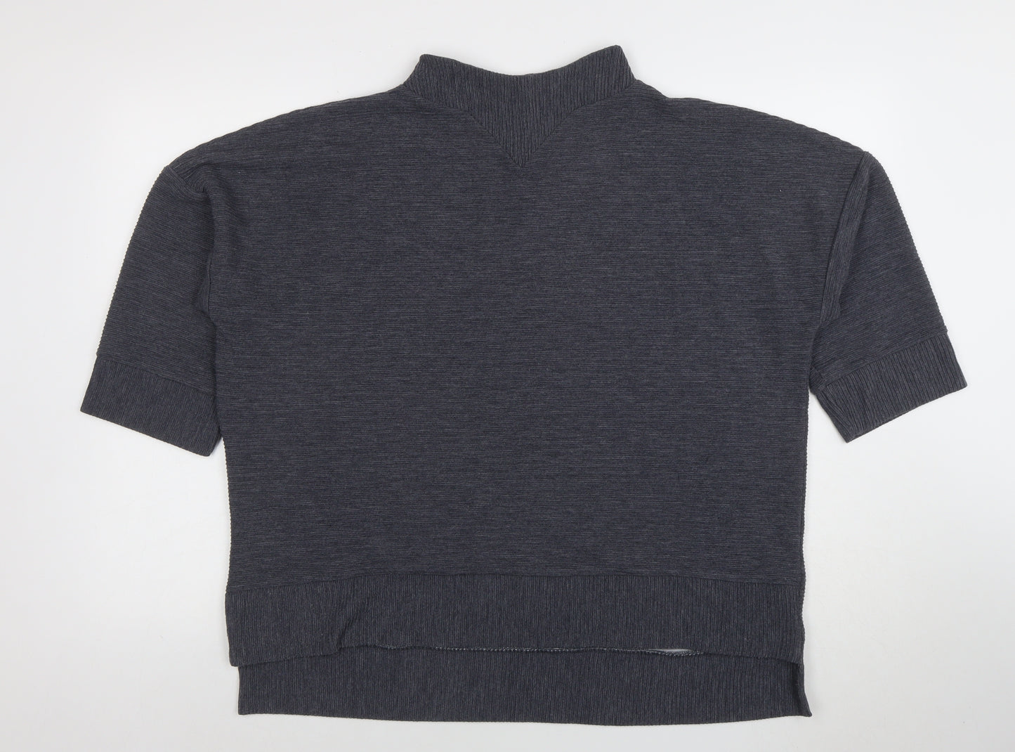 French Connection Women's Grey Mock Neck Short Sleeve Pullover Jumper M