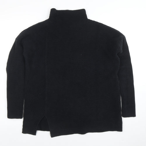French Connection Women's Black Knit Mock Neck Tunic Top Size S