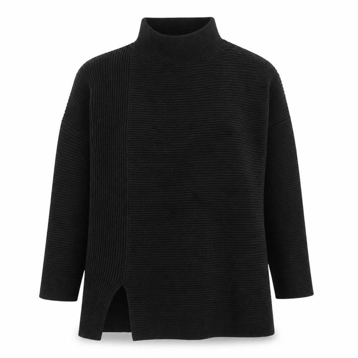 French Connection Women's Black Knit Mock Neck Tunic Top Size S