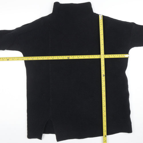 French Connection Women's Black Knit Mock Neck Tunic Top Size S