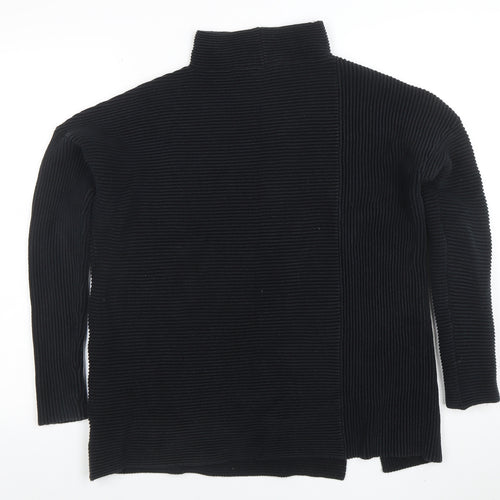 French Connection Women's Black Knit Mock Neck Tunic Top Size S