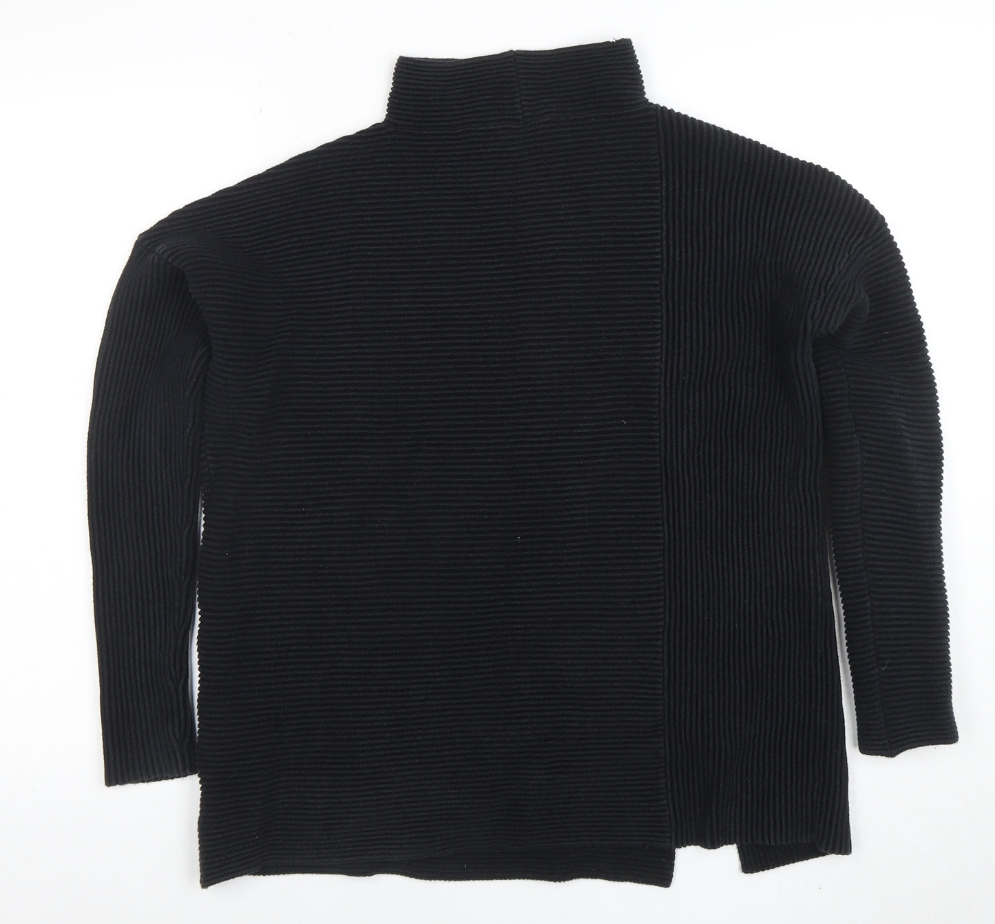 French Connection Women's Black Knit Mock Neck Tunic Top Size S