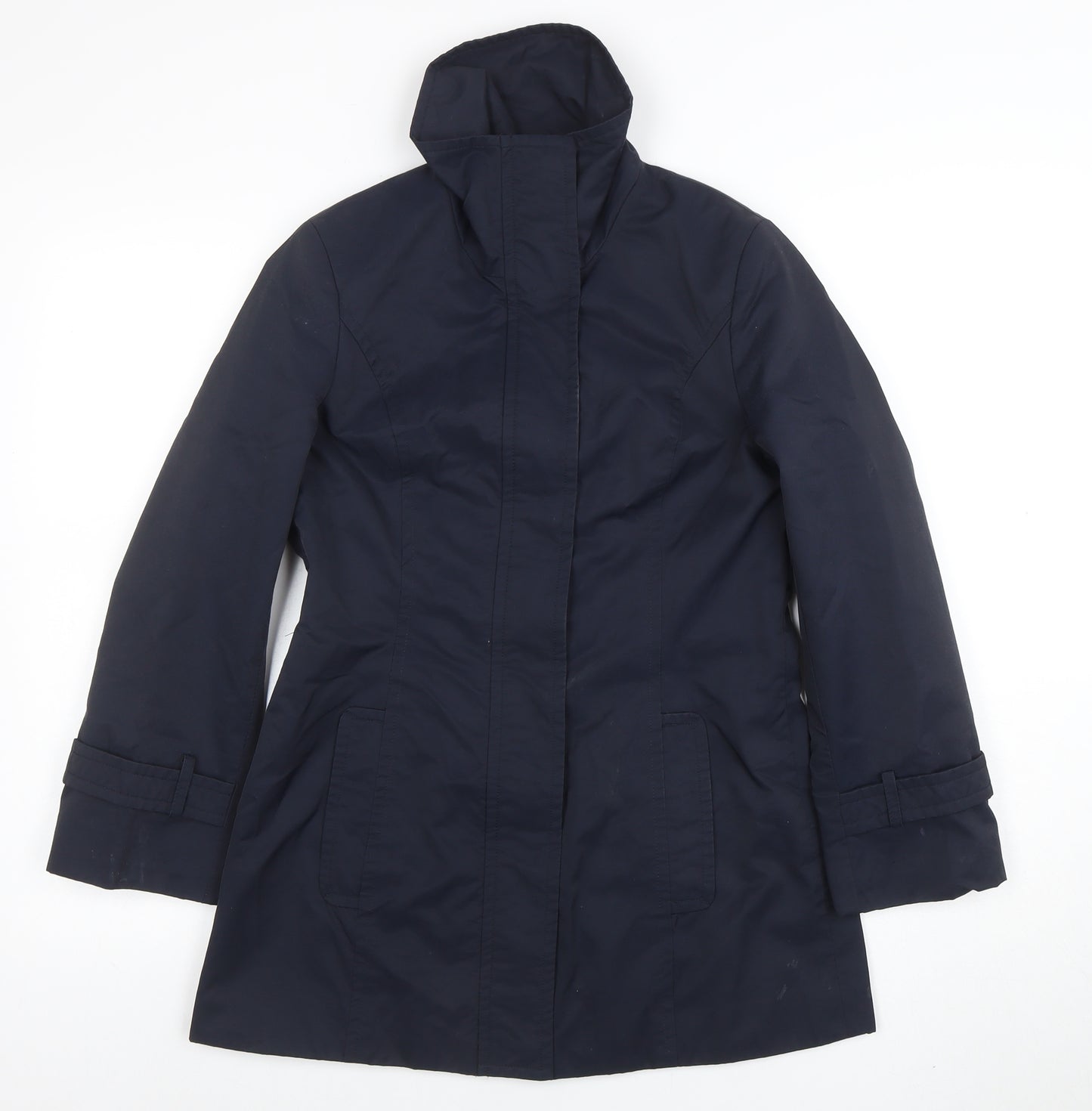 Precis Petite Womens Blue Mid-Length Trench Coat Size 6