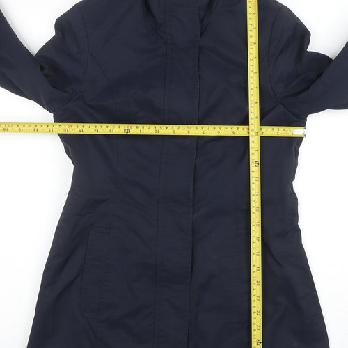 Precis Petite Womens Blue Mid-Length Trench Coat Size 6