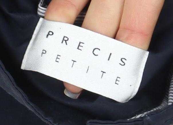 Precis Petite Womens Blue Mid-Length Trench Coat Size 6