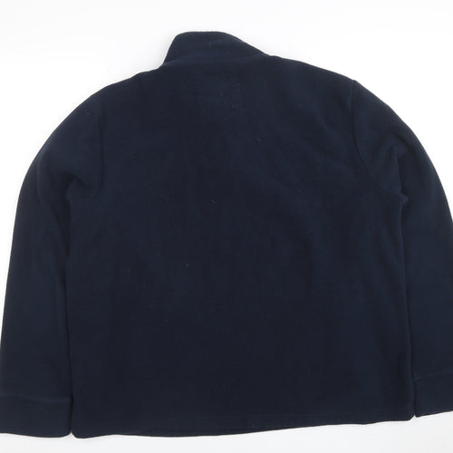 Threadbare Men's Blue XL 1/4 Zip Fleece Sweatshirt Pullover