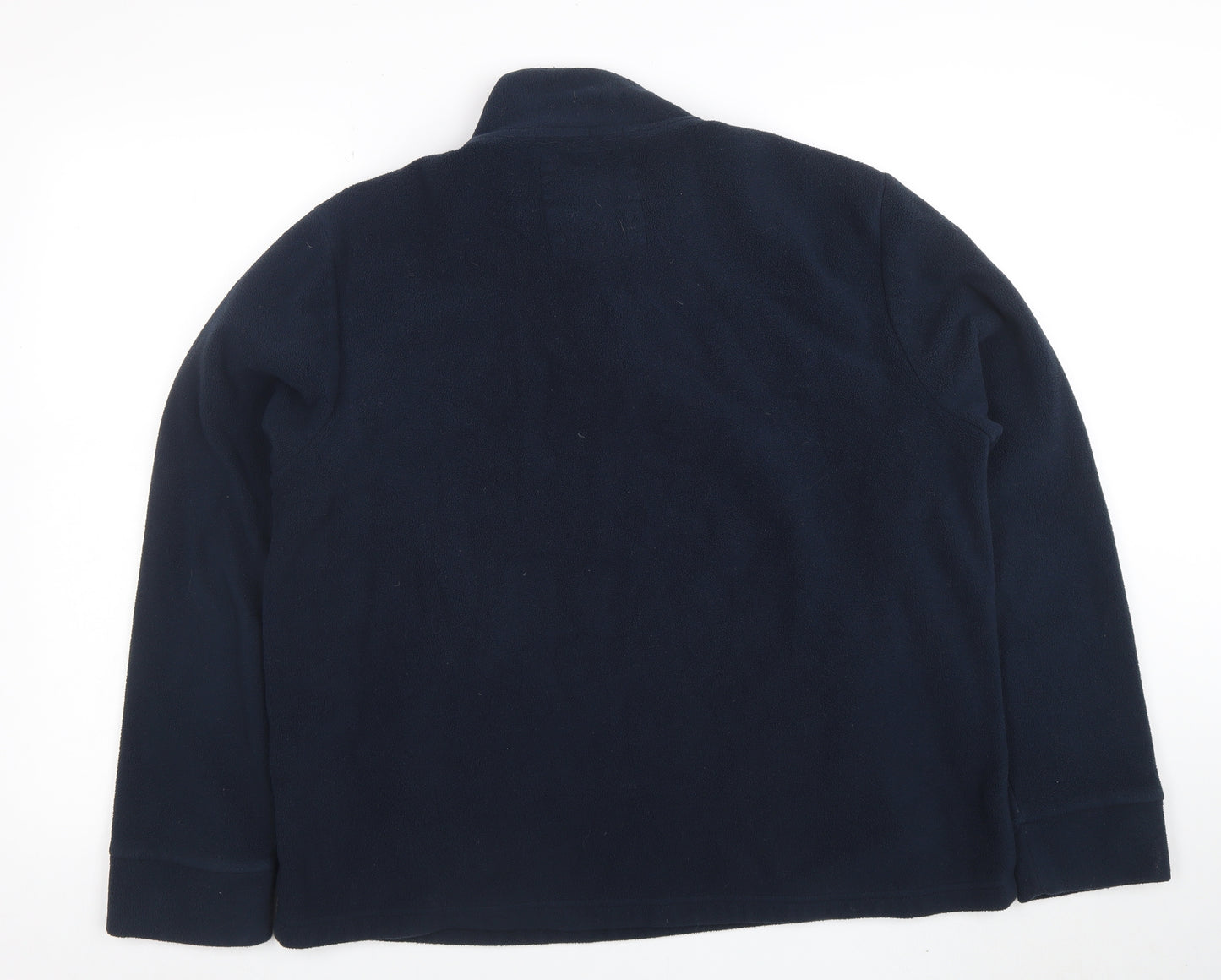Threadbare Men's Blue XL 1/4 Zip Fleece Sweatshirt Pullover