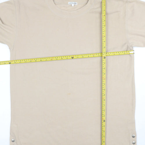 South Lodge Women's Beige Long Sleeve Button T-Shirt M