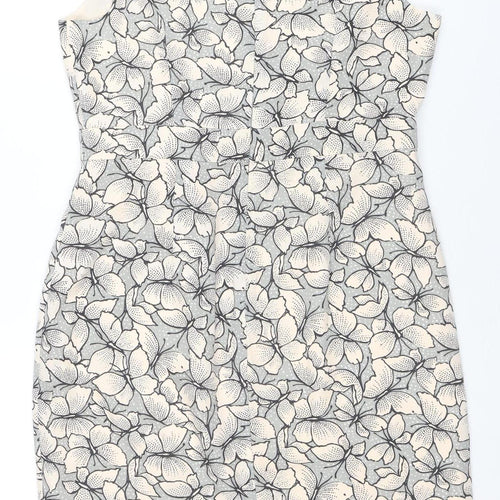 Monsoon Women’s Beige Floral Sheath Knee Length Dress Size 14