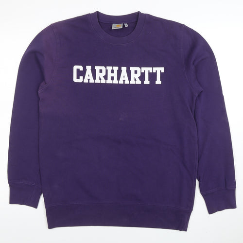 Carhartt Men's Purple Cotton Logo Pullover Sweatshirt M