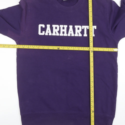 Carhartt Men's Purple Cotton Logo Pullover Sweatshirt M