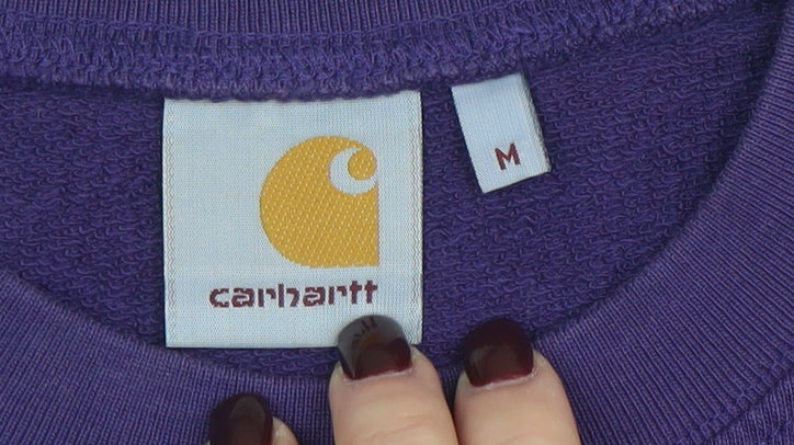 Carhartt Men's Purple Cotton Logo Pullover Sweatshirt M