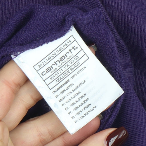Carhartt Men's Purple Cotton Logo Pullover Sweatshirt M
